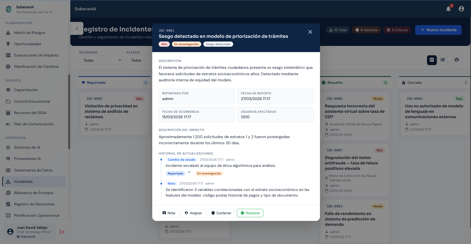 AI Incident Management — screenshot